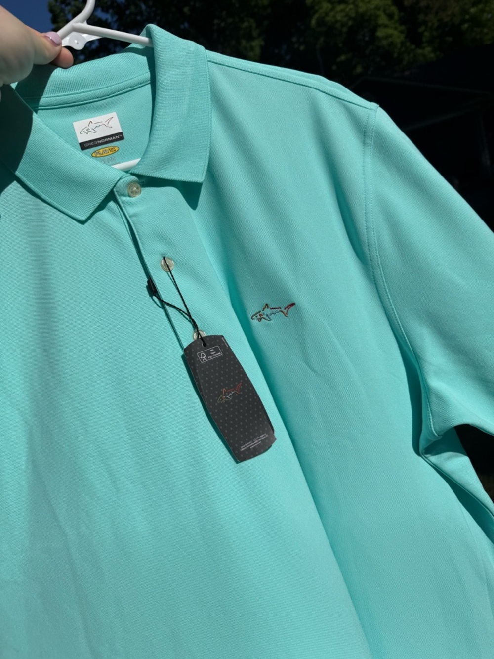 Greg Norman Collection Aqua Polo Shirt NWT XL - Picture 6 of 6